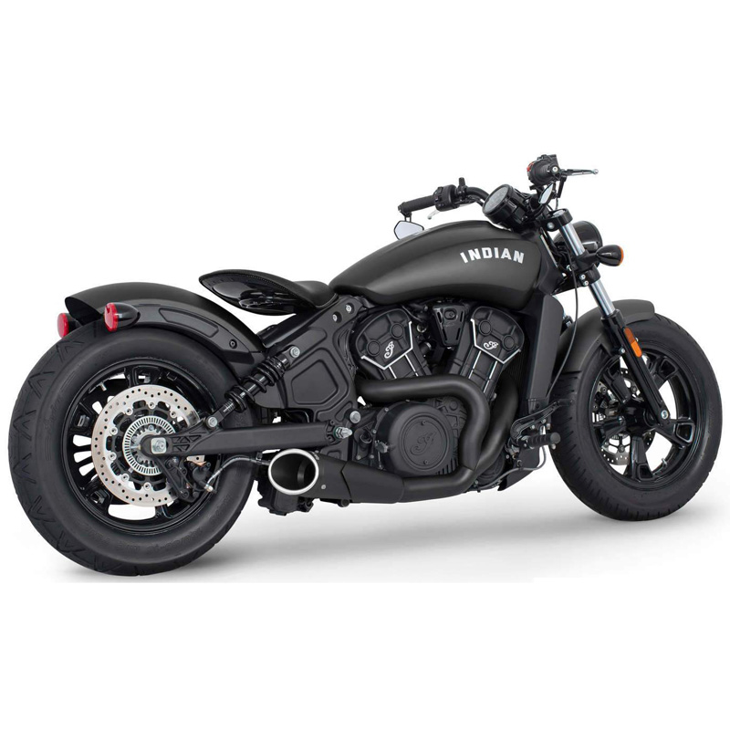Freedom Performance IN00082 Combat 2 into 1 Shorty Exhaust Black for Indian Scout Victory Octane Accessories International