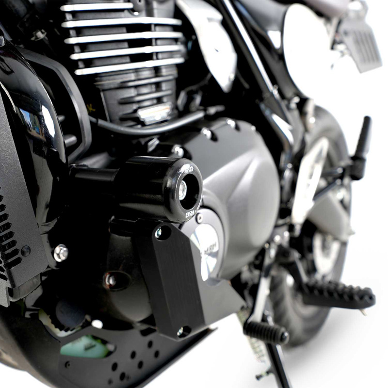 R&G CP0574BL Aero Style Frame Sliders, Black for Triumph Scrambler