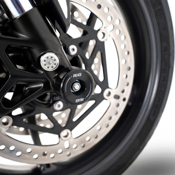 view R&G FP0198BK Front Axle Sliders for Triumph models