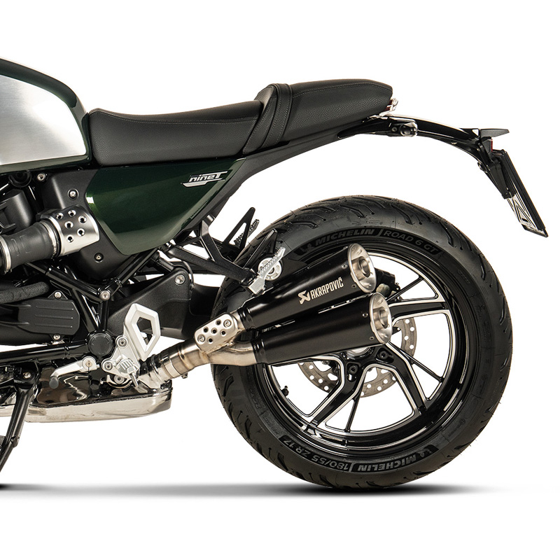 Akrapovic S-B12SO25-HISSSBL Slip-on Double Conical Exhaust, Black