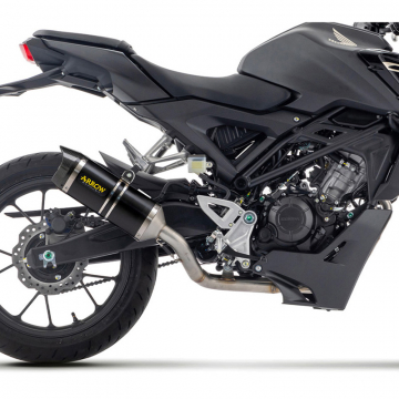 view Arrow 51520AKN Thunder Full Homo. Exhaust, Nichrome Dark for Honda CB125R (2024-)