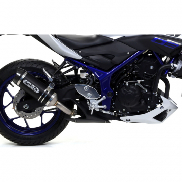 view Arrow 71831AKN Thunder Exhaust, Dark Yamaha YZF-R3 '15-'18 / MT-03 '16-'19
