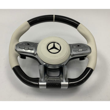 view DMP Steering Wheel AMG Style, White for Mercedes Benz