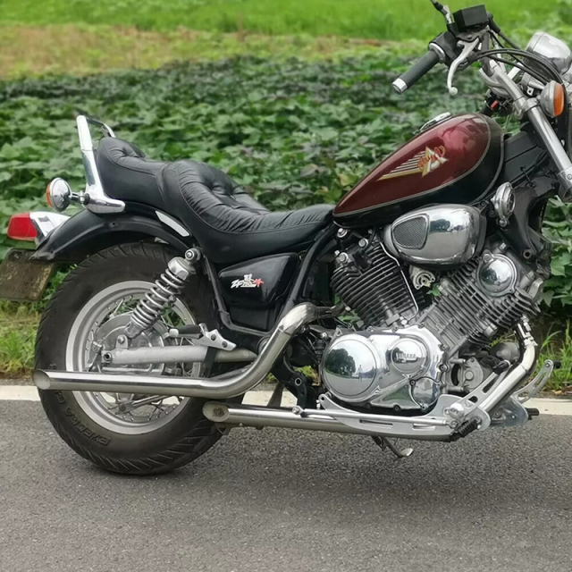 Easy Rider Staggered Drag Pipes, Highly Polish for Yamaha Virago