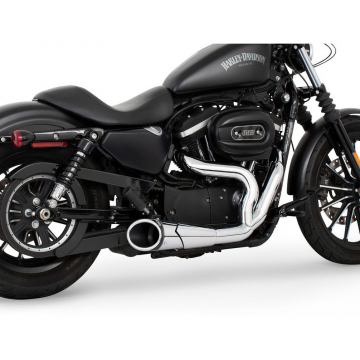 view Freedom Performance HD00560 2-Into-1 Combat Shorty Exhaust for Harley Sportster '04-
