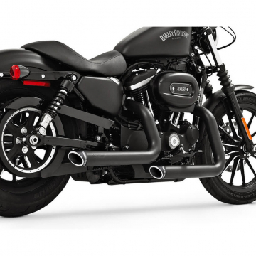 view Freedom HDSP-SD0422NCOBK-SLHSCP Staggered Duals Exhaust for Sportster '04-'22