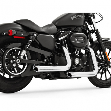 view Freedom HDSP-SD0422NCOCR-SLHCR Staggered Duals Exhaust for Sportster '04-'22