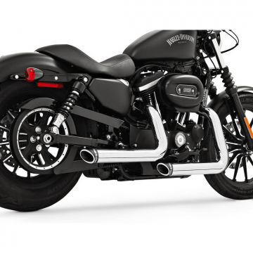 view Freedom HDSP-SD0422NCOCR-SLHSCP Staggered Duals Exhaust for Sportster '04-'22