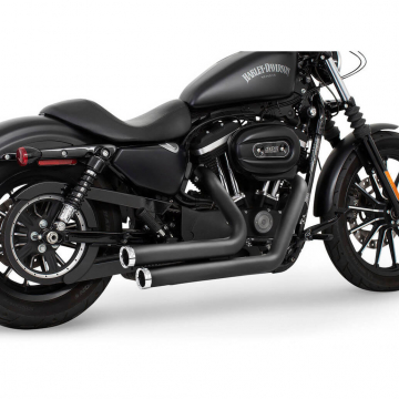 view Freedom HDSP-SD0422YCOBK-STRCR Staggered Duals Exhaust for Sportster '04-'22