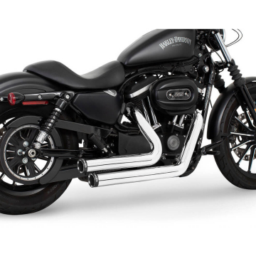 view Freedom HDSP-SD0422YCOCR-STRSCP Staggered Duals Exhaust for Sportster '04-'22