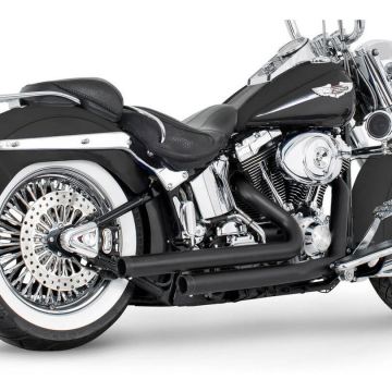 view Freedom HDSTSD-8617BK-STBK Independence Staggered Duals Exhaust for Softail '86-'17
