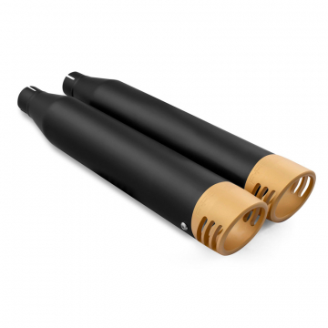 view Freedom Performance 3.25" Slip-on Exhausts, Solid Gold for Harley Softail M8 '18-