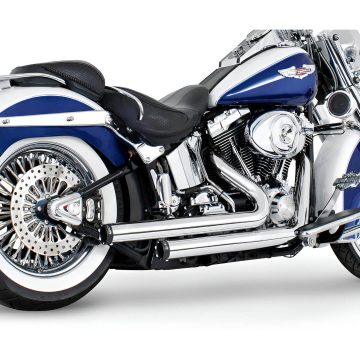 view Freedom Performance HD00392 Independence Staggered Duals Exhaust for Softail '86-'17