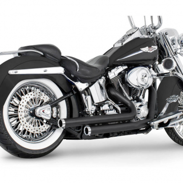 view Freedom Performance HD00393 Independence Staggered Duals Exhaust for Softail '86-'17