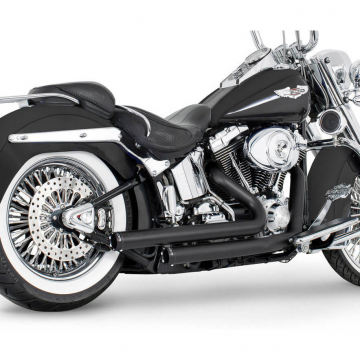 view Freedom Performance HD00892 Independence Staggered Duals Exhaust for Softail '86-'17