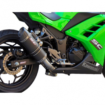 view SC-Project K14-C25C Oval Full System Exhaust for Kawasaki Ninja 300 '13-'17