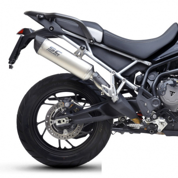 SC-Project T27-02C Oval Slip-on Exhaust, Carbon Fiber for Triumph Tiger 900 '20-'23