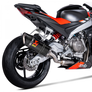 view Akrapovic S-A6R3-APLC Racing Line Full Exhaust, Carbon Fiber for Aprilia Tuono/RS 660 '21-'24
