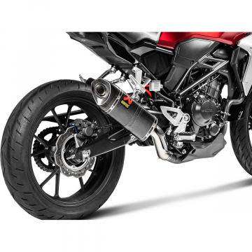 view Akrapovic S-H3SO7-APC Slip-on Line Exhaust, Carbon for Honda CB300R (2018-2020)