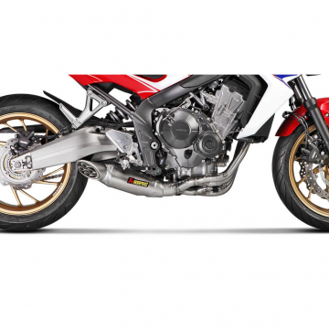 view Akrapovic S-H6R12-HAFT Racing Line Full Exhaust, Titanium for Honda CB650F & CBR650F