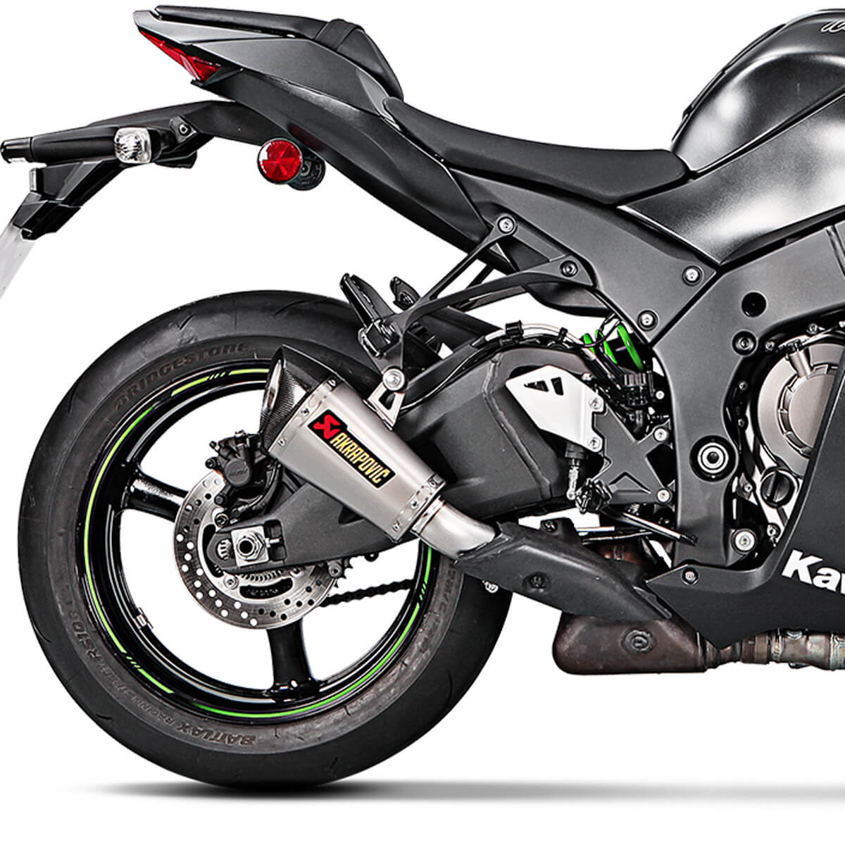 Akrapovic Slip-on Line Tapered Exhaust, Titanium for Kawasaki