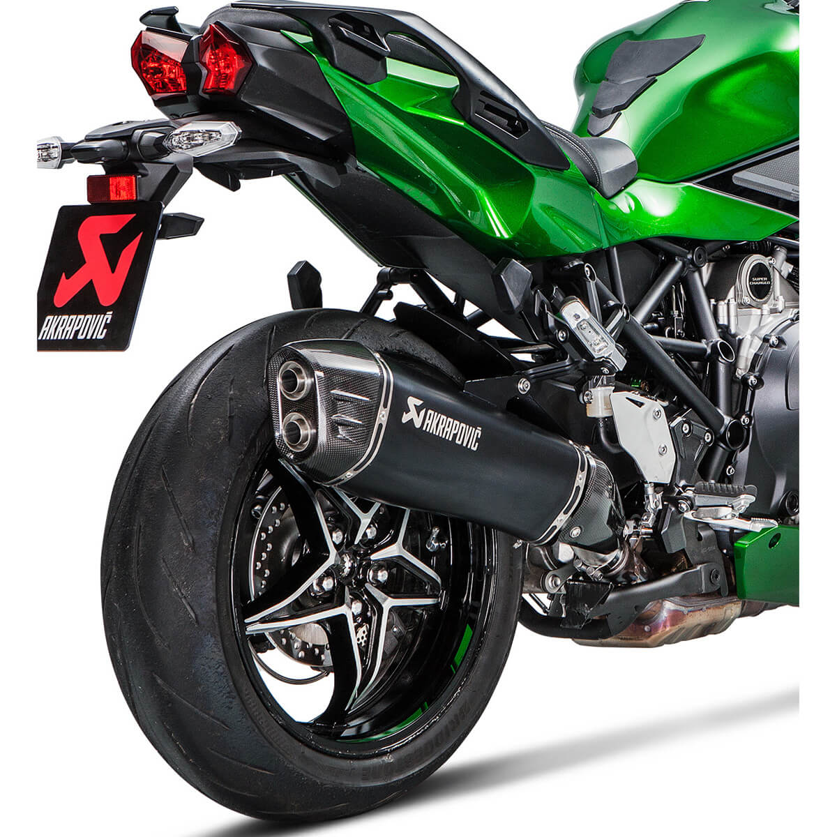 Akrapovic S-K10SO21-HRAABL Slip-on Line Exhaust, Black for