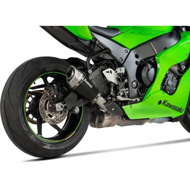 ak Akrapovic S-K10SO28-ASZTBL Slip-On Exhaust, Titanium for Kawasaki