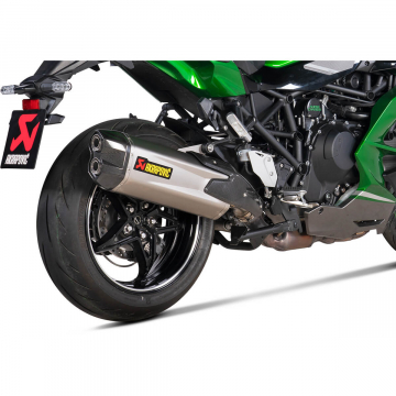 view Akrapovic S-K10SO30-HGIT Slip-on Line Exhaust, Titanium for Kawasaki H2 SX SE '21-