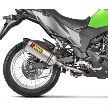 view Akrapovic S-K3SO2-HZT Slip-on Line Triangle Exhaust, Black for Versys-X 250/300 '17-'20