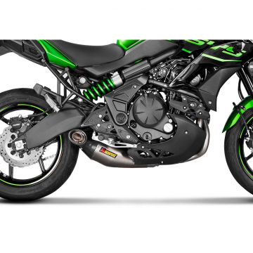 view Akrapovic S-K6R10-HEGEHT Racing Line Full Exhaust, Silver for Kawasaki KLE650 Versys '17-'20