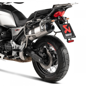 view Akrapovic S-MG8SO2-HFTT Slip-on Line Exhaust, Titanium for Moto Guzzi V85 TT '19-'24