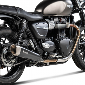 view Akrapovic Slip-on Line Exhausts, Titanium for Street Twin 900 '16-'20