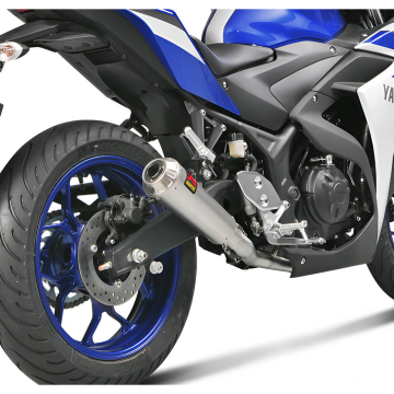 view Akrapovic S-Y2R1-CUBSS Racing Line Full Exhaust, Silver for Yamaha YZF-R3/R25 '15-'21