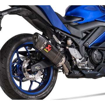 view Akrapovic S-Y3SO5-HAPC Slip-on Line Exhaust for Yamaha YZF-R3/MT-03 '22-