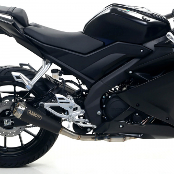 view Arrow 51004PRN Pro-Race Slip-on Exhaust Nichrome Dark with Steel Cap Yamaha YZF-R125 '19-'22