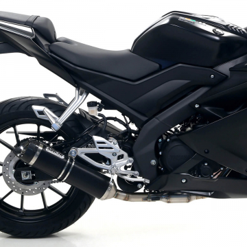 view Arrow 51518AKN Thunder Slip-on Exhaust Aluminum Dark with Carbon Cap Yamaha YZF-R125 '19-'22