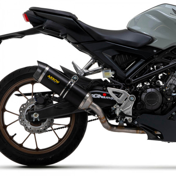 view Arrow 51519AKNW Thunder Full System Exhaust, Aluminum Dark for Honda CB125R '21-'24