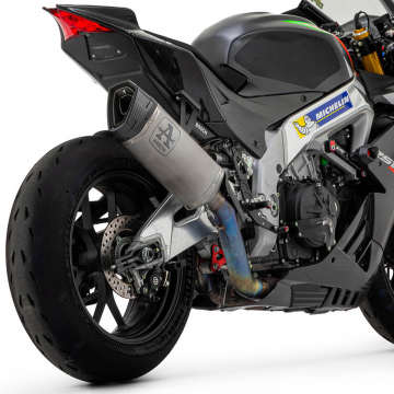view Arrow 71002PT Pista Slip-on Exhaust, Titanium for Aprilia RSV4 1100 Factory '19-'20