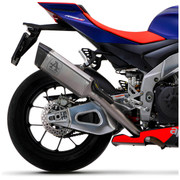 view Arrow 71004PT Pista Slip-on Exhaust, Titanium for Aprilia RSV4 1100 Factory '21-'24