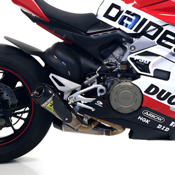 view Arrow 71161PK Works Racing Exhausts with Carbon End Cap for Ducati Panigale V4 '18-'24
