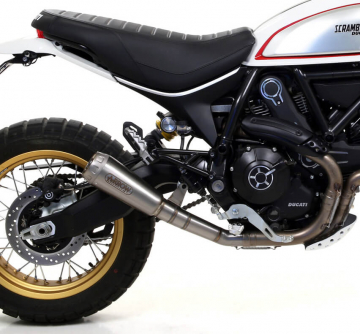 view Arrow 71209PR PRO-Race Titanium Exhaust for Ducati 800 Desert Sled '17-'20