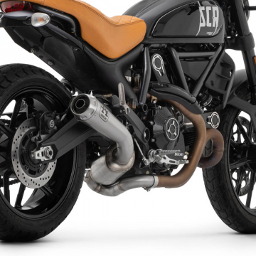 view Arrow 71223PRI Pro-Race Slip-on Exhaust, Nichrome Ducati Scrambler 800 Icon '21-'22