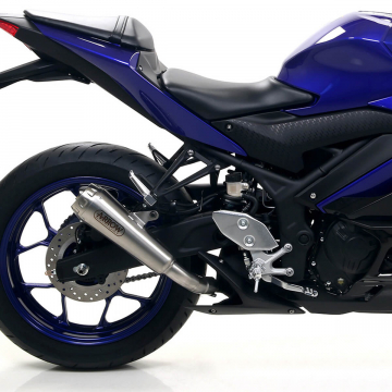 view Arrow Pro-Race Slip-on Exhaust Nichrome with Steel Cap Yamaha YZF-R3 '19-'20