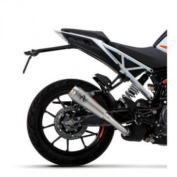 view Arrow 71936PRI Pro-Race Slip-on Exhaust, Nichrome for KTM Duke 125/390 '21-'23