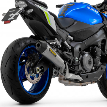 view Arrow 71938XKI X-Kone Slip-on Exhaust, Nichrome for Suzuki GSX-S1000 '21- & GX '24-