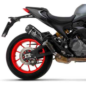 view Arrow 71939AKN Indy-Race Slip-on Exhaust, Aluminum Dark for Ducati Monster 937 '21-'24
