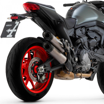 view Arrow 71939PR Round-Sil Slip-on Exhausts, Titanium for Ducati Monster 937 '21-'24