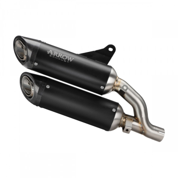 view Arrow 71939PRN Round-Sil Slip-on Exhausts, Titanium Dark for Ducati Monster 937 '21-'24