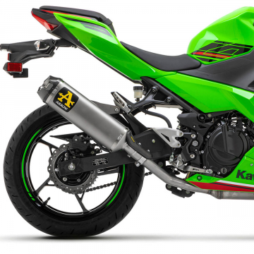 view Arrow 71950PK Indy-Race Slip-on Exhaust, Titanium for Kawasaki Z400/Ninja 400 (2023-)