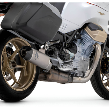view Arrow 71953PK Indy Race Exhaust, Titanium for Moto Guzzi V100 Mandello '23-